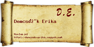 Demcsák Erika névjegykártya